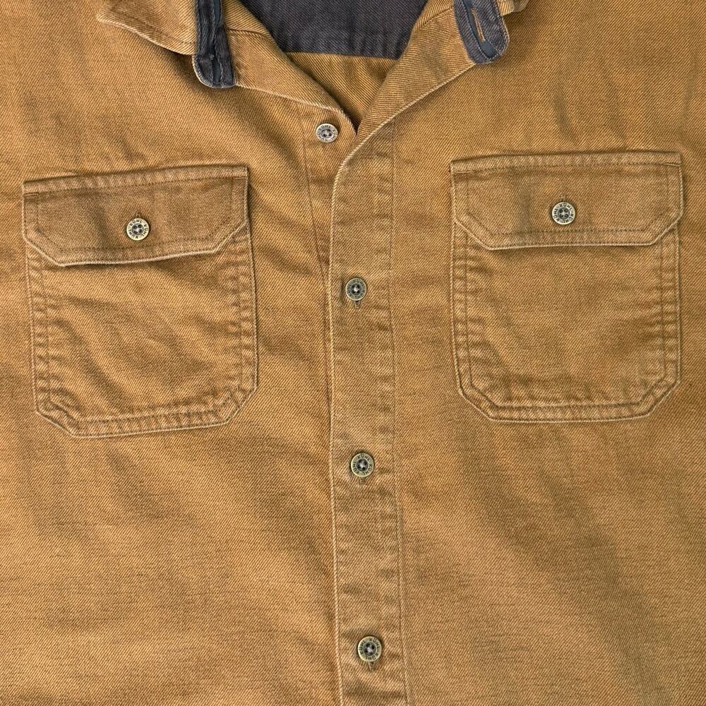 Kuhl Mens M Slim Fit Flannel Long Sleeve Button Up Utility Shirt Brown Pockets - Picture 5 of 8
